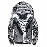 TIMELYE Herren Kapuzenpullover mit Reißverschluss, Langarm Kapuzenjacke, Winter Warm Fleece-Innenseite Sweatshirt, Plus Dicke Fleecejacke, Sweatjacke Mit Kapuze