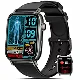 AIMIUVEI Smartwatch Herren Damen mit 𝗕𝗹𝘂𝘁𝘇𝘂𝗰𝗸𝗲𝗿/EKG/HRV, Gesundheitsuhr mit 24H Pulsuhr SpO2, Schlaf, 150 Sportmodi IP68 Fitnessuhr mit Telefonfunktion Schrittzähler iOS Android Schwarz