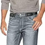 JASGOOD Gürtel ohne Schnalle Herren, Elastischer Gürtel Unsichtbare Dehnbarer Justierbar Stretchgürtel Schnallenfreier 3.51 Breit für Jeans Hosen