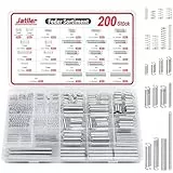 JatilEr 200 Stück Feder Zugfedern Sortiment, 20 Größen Federn Metall Spannfeder Spiralfedern Edelstahl Druckfedern Sortiment mit Box Sprungfeder Set Kit für Werkzeuge, Geräte, Handwerkzeuge, Auto