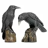 Design Toscano Raben der mystischen Nacht Statuen, Maße: 11,5 x 5 x 15 cm, Vollfarbig.