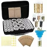 Rodison 48 Slots Saatgut Aufbewahrungsbox, Saatgut Aufbewahrung mit 7 Samentütten, 2 Etiketten Aufklebern und Trichter, Saatgut Box für Gemüsesamen,Blumensamen (Samen Nicht Enthalten)