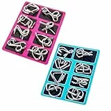16-teiliges Metallpuzzle Set, Knobelspiele für Erwachsene, Geduldsspiel für Erwachsene, Geschicklichkeitsspiele, Geduldspiele für Kinder, IQ Puzzle 3D Brainteaser, Geschenkidee für alle Altersgruppen