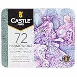 Castle Art Supplies 72 Harmonious Buntstifte im Set | Buntstifte auf Wachsbasis mit weichem Kern für professionelles Mischen | Einzigartige gedämpfte und stimmungsvolle Palette für erwachsene Künstler