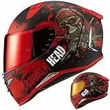 Broken Head Jack S. V2 Pro Rot - Integral-Helm Set Mit Zwei Visieren (Rot Verspiegelt + Klar) Sport Motorradhelm (L 59-60 cm)