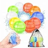 CNMTCCO 12 Stück Wasserbomben Wiederverwendbar,Silikon Wasserbomben Selbstschließend in 1 Sekunde,Reißfestes Wasserspielzeug Kinder Outdoor für Sommer, Schwimmbad,Stran