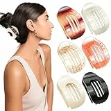 AWUMBUK Haarklammer Groß, 6er Set Flache Haarspangen Damen Mode Haarklammern Damen Rutschfest Flat Hairs Claw Clip Französische Entenschnabel Haarspange für Dickes oder Dünnes Haar, für Alltag, Sport