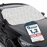 Upgrade4cars Auto Abdeckung für die Frontscheibe | Kfz Outdoor Abdeckplane für Sommer & Winter | Frontscheibenabdeckung Windschutzscheibenabdeckung Frostschutz