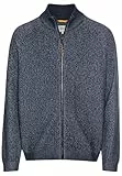 camel active Herren Strickjacke mit Reißverschluss Jeans Blau, Menswear-XXL