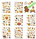 Herbst Aufkleber,Thanksgiving Themen Aufkleber,Herbstaufkleber für Kinder,Aufklebers für Scrapbooking Kinder, Wasserflasche, Umschläge, Basteln
