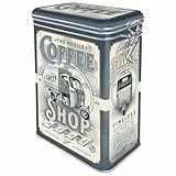 Nostalgic-Art Retro Kaffeedose, 1,3 l, Ape – Coffee Shop – Geschenk-Idee für Italien-Fans, Blech-Dose mit Aromadeckel, Vintage Design
