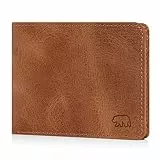 BROWN BEAR Geldbörse Herren Leder mit Münzfach groß | Vintage Braun | RFID-Schutz | Echtleder Portemonnaie | Business Geldbeutel | BB Design 8005-D CBR