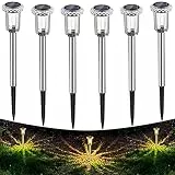 LED Solarleuchten für Garten, 6 Stück Warmweiß Farben wasserdichte Solarlampe für außen, Terrasse, Rasen, Garten, Hof, Wege