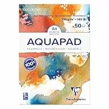 Clairefontaine 975721C - Aquarell Malblock Goldline, 50 Blatt, 300g Zeichenpapier, mittelfein gekörnt, DIN A4, 21x29,7 cm, 1 Stück