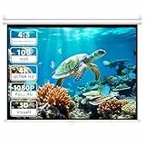 VISULAPEX Leinwand Beamer deckenmontage 100' Rollo-Leinwand,manuelle Projektionsleinwand für Decken- und Wandmontage,4:3 Bildformat,für Heimkino,Büro,Schule