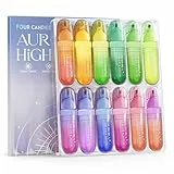 Four Candies 12PCS süßes Pastell Textmarker Set, trocknet schnell, weiche Keilspitze, Bibel-Textmarker in verschiedenen Farben, kein Auslaufen, ästhetische für Schule und Büro