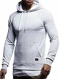 Leif Nelson Herren Hoodie Kapuzenpullover Slim Fit – Basic Sweatshirt mit Kapuze & Kängurutasche, Langarm, Moderner Pullover LN8153