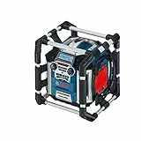 Bosch Professional GML 50 Akku-Baustellenradio (mit Ladefunktion, 50 Watt Nennleistung, USB, SD, 2X Aux-In, Aux-Out, 12 V Steckdose) 0601429600