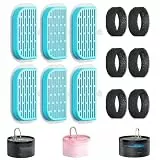 GIOTOHUN Katzenbrunnen Filter Katzen Trinkbrunnen: 12 Filters für Katzenbrunnen - 6 Aktivkohlefilters + 6 Schaumstofffilters - Filter Trinkbrunnen Katzen - Mehrfachfilterung - Haarentfernung