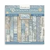 Stamperia - Scrapbook Paper Pad for Scrapbooking, Albums, Cards, Bullet Journals, and More, Acid Free, Double-Sided, Perfect for Crafts and Gifting (Silent Sea Backgrounds Selection) (20.3 x 20.3cm)