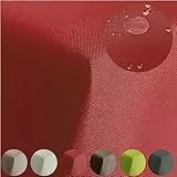 Tischdecke Gartentischdecke mit Lotuseffekt Outdoor Tafeldecke wasserabweisend Tischtuch RUND OVAL ECKIG Rechteckig (Rot, 130x220cm)