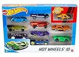 Hot Wheels 1:64 Die-Cast Auto Geschenkset, je 10 Spielzeugautos, zufällige Auswahl, Spielzeug Autos ab 3 Jahren, 10er Pack, Mehrfarbig, 54886