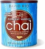 David Rio Elephant Vanilla Chai I 398g Dose I Chai Latte mit schwarzem Tee, Vanille, Honig & Zimt, cremiger klassischer Tee mit Koffein (Elephant Vanilla Chai, Großpackung 1814 g Beutel)