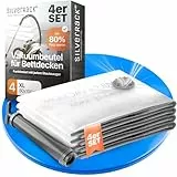 SilverRack Vakuumbeutel für Bettdecken [4 Stück] in 80x100 cm - Vakuumierbeutel für Kleidung u. Decken - Aufbewahrung Vakuumbeutel Kissen - Vakuum-Platzsparer Kleiderbeutel vacuum bags