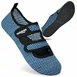 WateLves Badeschuhe Wasserschuhe Herren Damen Schwimmschuhe Strandschuhe Aquaschuhe Schnell Trocknend Breathable Surfschuhe Beach Pool Unisex(Masche Blue 38/39)
