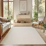 SIMPEX Teppich Creme 160x230, Bouclé Skandi-Look für Moderne, warme Wohnräume, weich & pflegeleicht im Alltag ideal für Wohnzimmer, Essbereich & Schlafzimmer