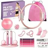 diputox Pilates Ring Kit für Frauen, Pilates Ausrüstung Zubehör, Home Workout Set mit Magic Circle, Mini Gymnastikball, Knöchel Widerstandsbänder & Yoga Socken, für Fitness, Toning & Better Me