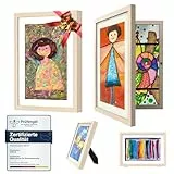 Ciscle Bilderrahmen Kinderzeichnungen, 2 Stück A4 Befüllba Kunstfotorahmen für Kinder, Frontöffnung Bilderrahmen für Kunstwerke, Ideal für Kinderzeichnungen, Kunstprojekte, Schule, Zuhause (Holz)