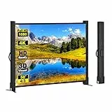 Beamer Leinwand mit Ständer, 50 Zoll 4:3, Tragbar Projektor Leinwand, Einfach Aufzustellen und Zu Transportieren, Ausfahrbare Leinwände, Perfekt Für Innen- und Außenfilme, Gartenparty, Geschäft, Matt