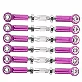 BCOATH 6St Spannschlossstange Verbindungsstangenenden Stangengestänge für LKW RC-Stab Camber-Links Rennwagen Ferngesteuerter LKW RC-Autos Spannschlossgestänge Gestänge für rc Violett