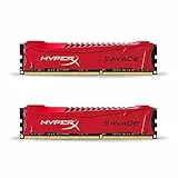HyperX HX316C9SRK2/8 Savage Arbeitsspeicher, DDR3, 8 GB (Kit of 2), 1600 MHz,, CL9, DIMM, XMP, rot