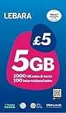 Lebara UK SIM-Karte, 2 GB für £5, halber Preis für die ersten 3 Monate, kein Vertrag, UK-Anrufe, verschiedene Größen (Nano/Micro/Standard), passend für alle Geräte