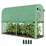 Outsunny Gartengewächshaus, 3 m², Tomatengewächshaus, Maße: 3 x 1 x 2 m (L x B x H), Tür mit Reißverschluss, aufrollbar, 2 Seiten aufrollbar, Polyethylen, hohe Dichte, Grün