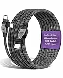 EndlesShine USB C auf USB C Kabel 240W 180° Grad Rotation Typ C [1-Pack 3m] PD 3.1 Schnellladekabel Nylon Geflochten USB C Ladekabel für Laptop Tablet Notebook mit Supergeschwindigkeit (Schwarz)