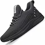Feethit Turnschuhe Herren Laufschuhe Sportschuhe Sneaker rutschfeste Gummisohlen Leichte und Atmungsaktiv für Gehen Laufen Joggen Sports Dunkelgrau 44