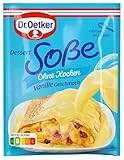 Dr. Oetker Dessert-Soße ohne Kochen Vanille-Geschmack, 20er Pack Vanillesoßen-Pulver zum Einrühren in kalte Milch, 20 x 39 g für je 250 ml Vanillesauce