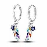 QIKAOLA S925 Silber Ohrringe für Frauen Huggie Hoop Ohrringe creolen bunt kubischer Zirkon