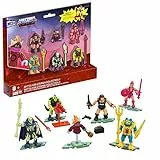 Mega Masters of the Universe - Kampf um Eternia Collection II, 6 detailgetreue Mikro-Aktionfiguren mit Laser und Zubehör, kompatibel mit Allen Bausteinsätzen, Motu, Spielzeug ab 8 Jahre, HHD15