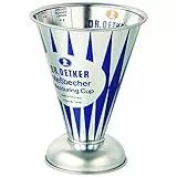 Dr. Oetker Messbecher Nostalgie, Messkanne aus Weißblech, trichterförmiger Messbecher mit vielfältiger Skalierung aus der Serie 'Modern Baking - Retro Design' (Maße: Ø11x14,5 cm), Menge: 1 Stück