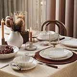 KÜTAHYA PORSELEN Bone Luz Form 18-teiliges 6-Personen-Geschirrset – Elegantes weißes Porzellan | Teller, Schüsseln & Speiseteller | Hochwertiges, leichtes Design für den Alltag (Weiß, 18 Teile Set)