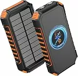 Velora Wireless Solar Powerbank 26800mAh Wasserdichtes Solar Ladegerät USB C Externer Akku mit 4 Outputs, Power Bank für Smartphones, Tablets und mehr