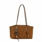HICARRY Handtasche Damen Kunstleder Vintage Schultertasche Klein Tote Bag Elegant Henkeltaschen Shopper Bag Handbags for Women Tragetasche für Arbeit Reisen (Leo-Braun)