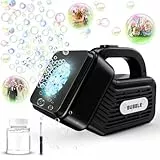 Bombble Tragbare Kinder Seifenblasenmaschine, Automatische Seifenblasenmaschine 10000+ Blasen/Min mit Seifenblasenlösung/Licht, Kinder Seifenblasenmaschine Outdoor Hochzeit/Party