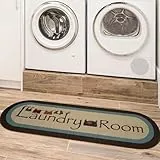 Ottomanson Laundry-Kollektion Matte mit Gummirückseite und Rand-Design, 50 cm x 150 cm, Braun