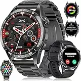 LIGE Smartwatch Herren mit 400mAh Lange Akkulaufzeit für Android iOS,1.43'' Amoled Display,110+ Sportmodi,Bluetooth-Anrufe,IP68 Wasserdicht Fitnessuhr mit Herzfrequenz, SpO2, Schlafmonitor,3 Armbänder