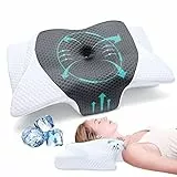 SAHEYER Ergonomisches Nackenkissen, Memory-Schaum Kopfkissen Seitenschläferkissen Orthopädisches Nackenstützkissen, 60 x 35.5 x 10/13CM Komfort Schlafkissen für Nacken-Schulter Schmerzlinderung